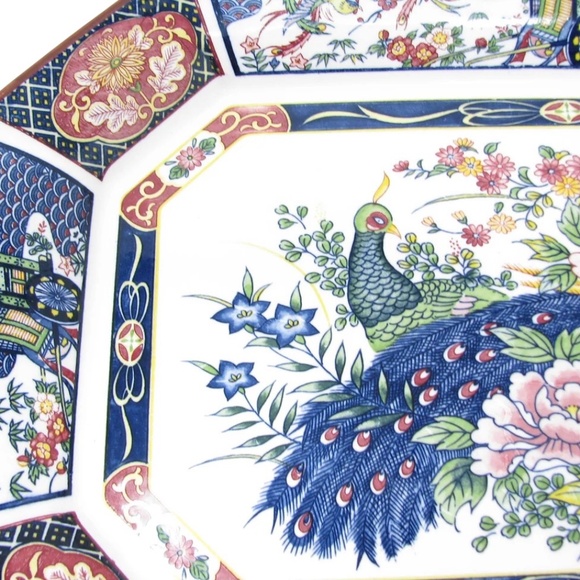 Vintage Oriental Trading CO. Rectangular Octagon Porcelain‎ Platter Serving Tray - Picture 9 of 12